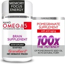KLINICALLY PROVEN (2-månaders leverans) BRAIN SUPPLEMENTS WITH ANTI AGING, Memory Pills, Omega 5 Pomegranate Supplement, 1 flaskor 120ct