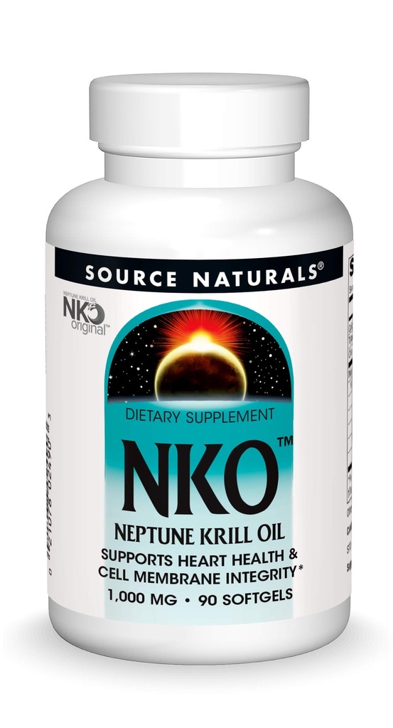 Källa Naturals NKO Neptune Krill Oil, stöder hjärthälsa och cellmembran Integritet *, 1000 mg - 90 Softgels