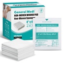 General Medi Sterile Gauze Svampar, 4 "x 4" Non-Woven Wound Pads - Individually Wrapped Highly Absorbent Sponges Pads for Cushioning Minor Wounds, Cuts & Burns Wound Care (60 Packs, 120 Pieces Total)