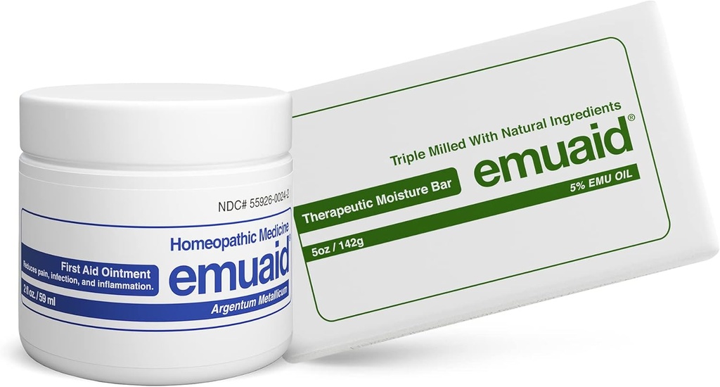 emuaid Eczema Repair Kit Regular Strength 2oz med Therapeutic Moisture Bar är också lämplig för Lichen Planus, Bed Sores, Ringworm och Cracked Heels