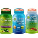 Hormonal Balance & Digestive Health Trio - DIM 200mg med BioPerine® & Cruciferous Veggies + 3-i-1 Probiotic med prebiotiska och enzymer + Whole Food Multivitamin med järn - Vegan Wellness Support