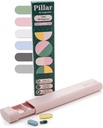 Pillar - 7 Day Pill Box Organiser | BPA-Free Wheat Straw Pill Organiser | Vacker Tablet Organiser för resor och hem (Soft Pink)