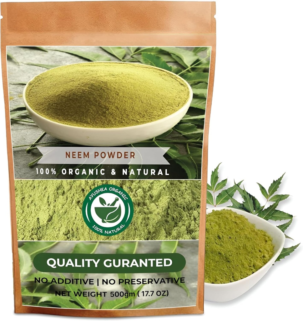Neem Powder | Azadirachta Indica | Natural Herbal Supplement for Skin & Hair Care (17.7 OZ | 500 gm)