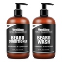 Mens skägg tvätt och skägg Conditioner Bundle Set för män, ansikte och skägg Shampoo och Conditioner Set för män w / Biotin Facial Hair Growth Formel Dandruff, gåvor för män, 500 ml * 2