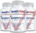 Forskning Verifierad Anemi Support - Svara järn, Regulera Hemoglobin, Förbättra energi - Järn, vitamin C, vitamin A, B12, Folat, BioPerine - 180 kapslar - Vegan