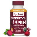 Känn stora vitaminer Organic Beet Root Powder Supplements (Tabletter) | Beets Nitric Oxide Supplement | Red Beet Powder Support Hälsosam cirkulation med naturliga nitrater för naturlig energi *