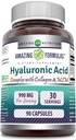 Fantastiska formler Hyaluronsyra Super Komplex med MSM, Collagen Typ I & III och Vitamin C | 990 Mg | 90 kapslar Tillägg | Non-GMO | Gluten Free | Tillverkad i USA