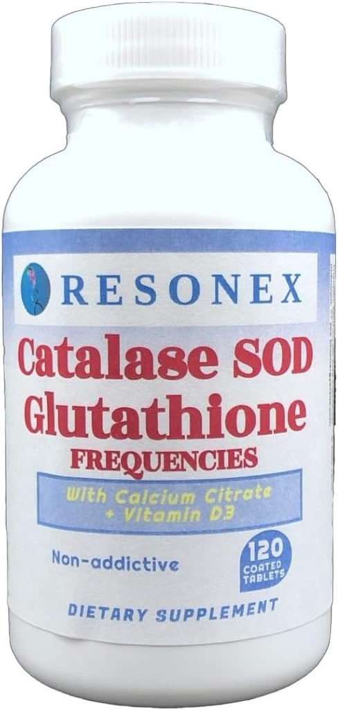 Catalase, Superoxid Dismutase (SOD), och Glutathione Frequencies- 120 tabletter