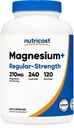 Nutricost Magnesium + Regelbunden styrka (210mg, 240 kapslar) - 120 portioner, gjord med Magnesium Glycinate och oxid, icke-GMO, Glutenfri och Vegan Friendly