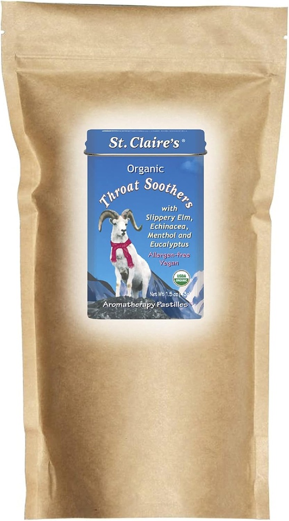 St Claire's Organics Throat Soothers (27 Ounce Refill Bag) Gluten-Free, Vegan, GMO-Free, Plant-Based, Allergen-Free | Made in Our Allergen-Free Facility