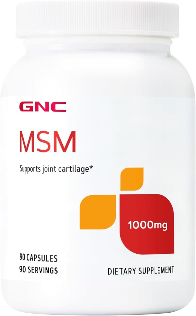 GNC MSM 1000mg, 90 kapslar, stöder gemensam brosk