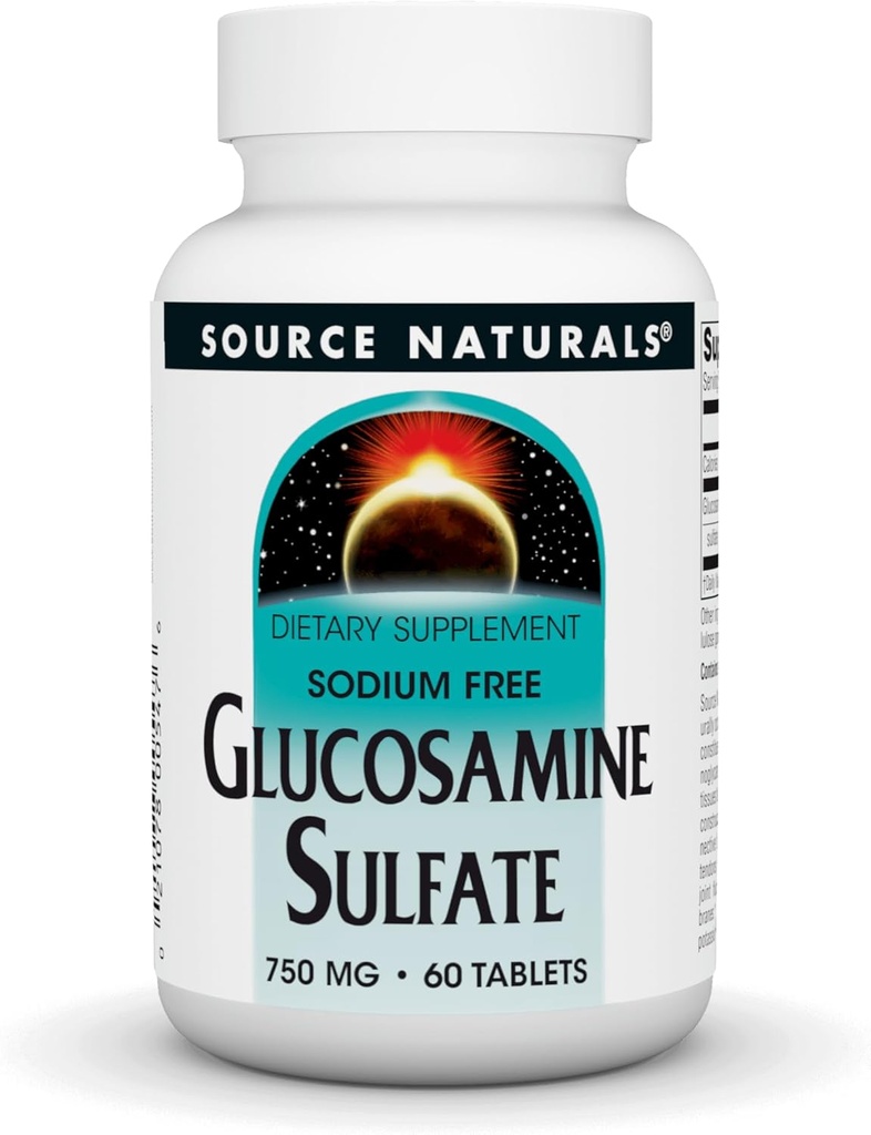 Källa Naturals Glukosamin Sulfat, Natriumfri 750 mg för gemensamt stöd - 60 tabletter