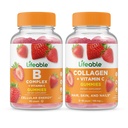 Livlig B-komplex + Collagen & Vitamin C, Gummies Bundle - Great Tasting, Vitamin Supplement, Gluten Free, GMO Free, Chewable Gummy