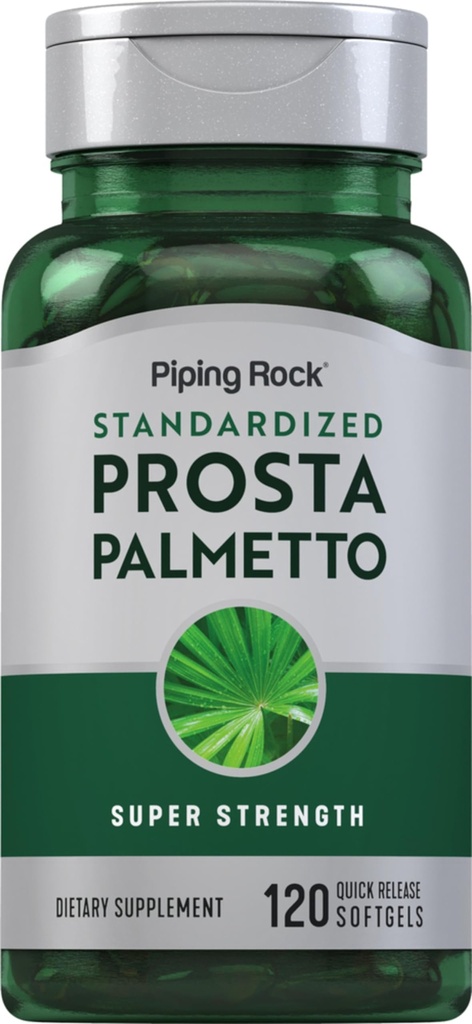 Piping Rock Saw Palmetto för män och kvinnor | 120 Softgels | Komplex med Pumpkin Seed Oil & Pygeum Extract | Extra Strength Prostate Supplement | Non-GMO, Gluten-Free