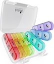 Fullicon Weekly Pill Organizer, Pill Organizer 3 Times A Day for Travel, Spill Proof Pill Holder 7 Day, Large Pill Organizer for Medicine, Vitamin, Fish Oil och Supplement (Clear Rainbow)