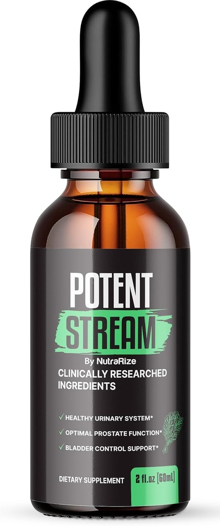 NutraRize Potent Stream Drops, Advanced Prostate Supplement - Naturligt stöd för prostata hälsa, maximal styrka, Recensioner (30 portioner)
