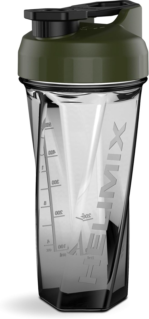 HELIMIX 2.0 Vortex Blender Shaker Bottle Holds upp till 28oz | No Blending Ball or Whisk | USA Made | Portable Pre Workout Whey Protein Drink Shaker Cup | Mixes Cocktails Smoothies Shakes | Top Rack Safe