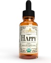 Happy Organic Mood Supplement - av Khroma Herbs - 30 portioner - tillverkad i USA - packad i en glasflaska