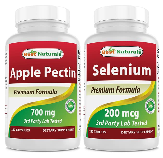Bästa naturliga Apple Pectin 700 mg och Selenium 200 mcg