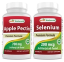 Bästa naturliga Apple Pectin 700 mg och Selenium 200 mcg