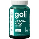 Goli Matcha Mind Gummies - 60 greve - Grönt te lämnar pulver med kognizin för fokus, uppmärksamhet och hjärnhälsa, Vegan, icke-GMO, glutenfri och gelatinfri.
