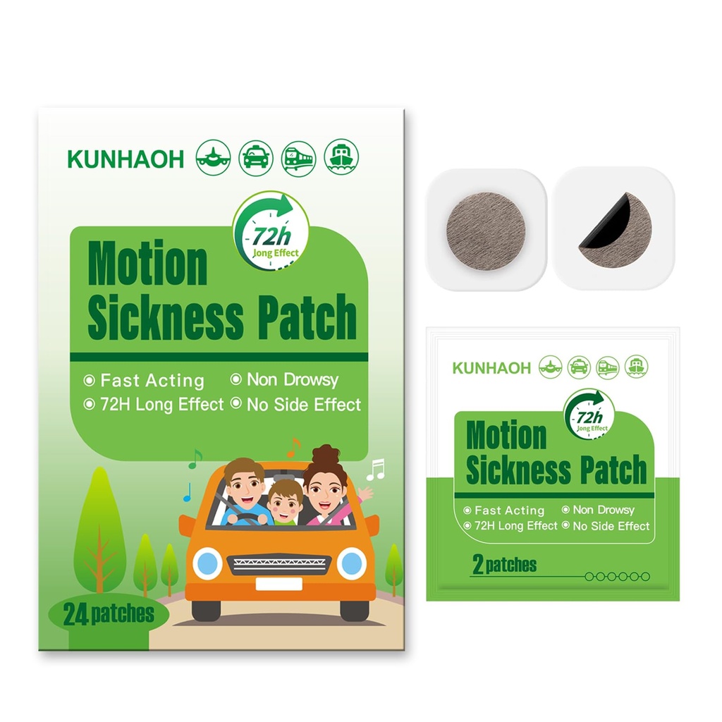 Motion Sickness Patches, Sea Sickness Patch med vattentät och Non Drowsy 24 Count