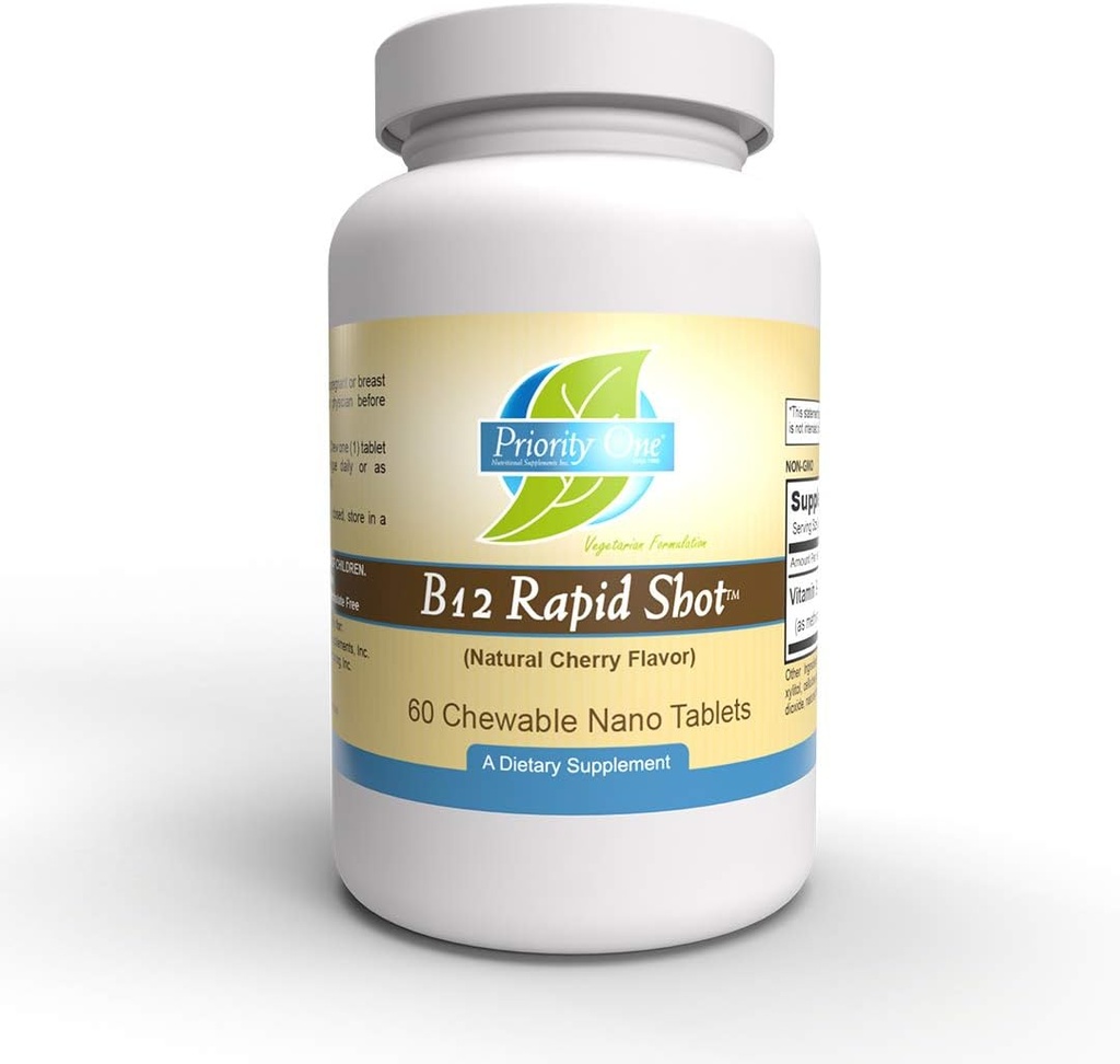 Prioritet ett vitamin B12 Rapid Shot 60 Chewable Nano tabletter - Methylcobalamin Vitamin B12