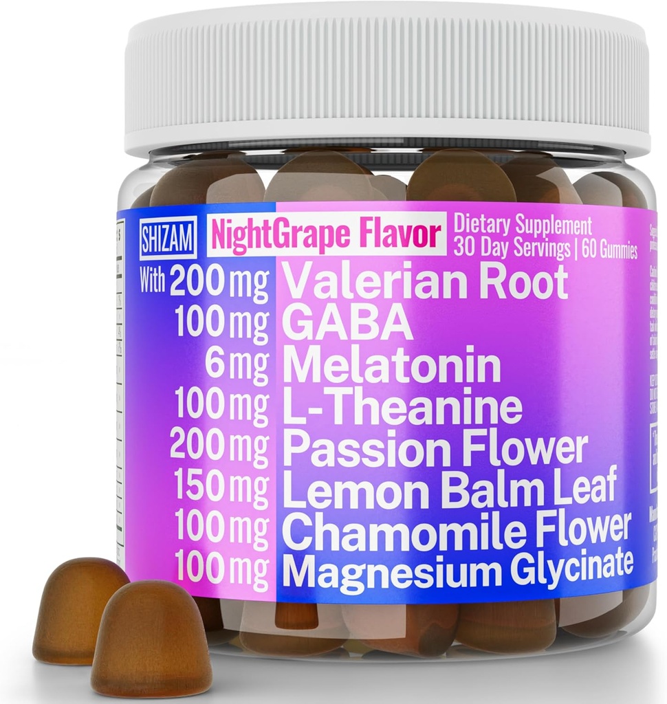 SHIZAM Valerian Root Chamomile Gummies, stöd för lugn och stress för barn och vuxna, kapslar Tincture Extract Drops Pills Chewables Tea Liquid Alt, Supplement, Valarian Roots Organic Sleep 500mg Herb