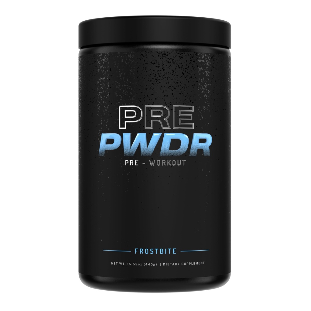 PWDRS Pre-Workout Powder, All Natural Pre Workout för energi, pump, uthållighet och styrka, med koffein (Frostbite)