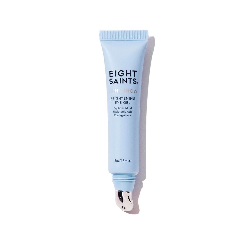 Åtta Saints Light Show ljusstark Eye Gel, naturlig och organisk Anti Aging Cooling Eye Gel för att minska Puffiness, rynkor och lugnar under ögon hud, 0,5 Ounces