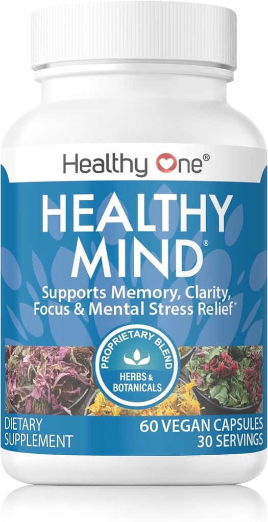 Hälsosamt sinne - Säkert för tonåringar - Brain Fog - Kognitiv funktion - Koncentration - Fokus - Neural optimering - humör - Ginkgo Biloba - Ginseng - Rhodiola - Bacopa - Gotu Kola - Grönt te - 150 greve