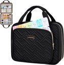 Leudes Travel Pill Bottle Organizer,Medicine Organizer och Storage,Home Medication Bag, Fall, Carrier för piller, vitamin, fiskolja, tillägg för kvinnor och män (Large, Black)