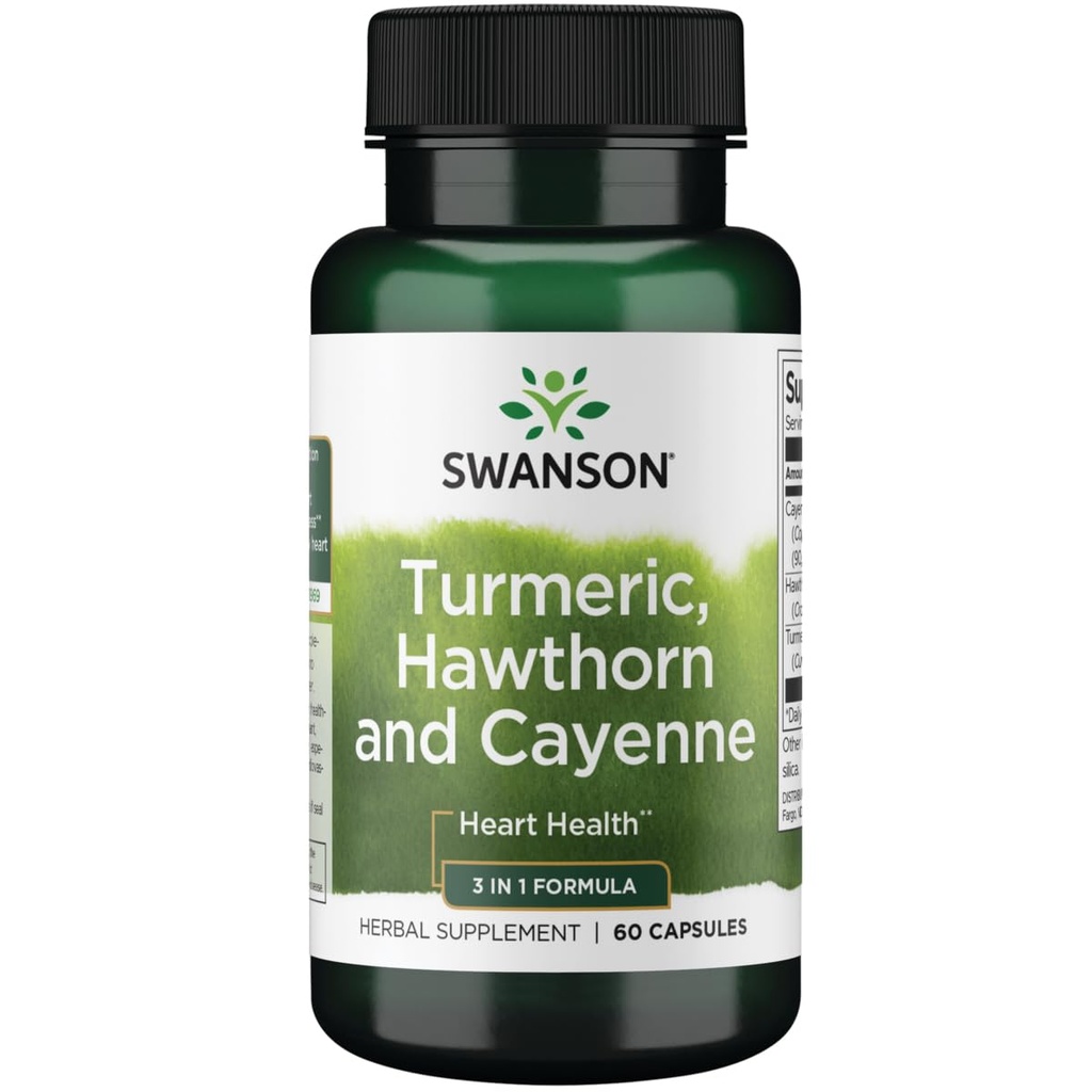Swanson Full Spectrum Turmeric Hawthorn & Cayenne 60 kapslar