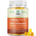 Vegetarian Omega 3 Gummies for Adults - Vegetarian Omega 3 6 9 DHA Gummies for Brain Bone and Heart Health and Joint Support - Burpless Fish Free Plant Based Supplement Men Women Women