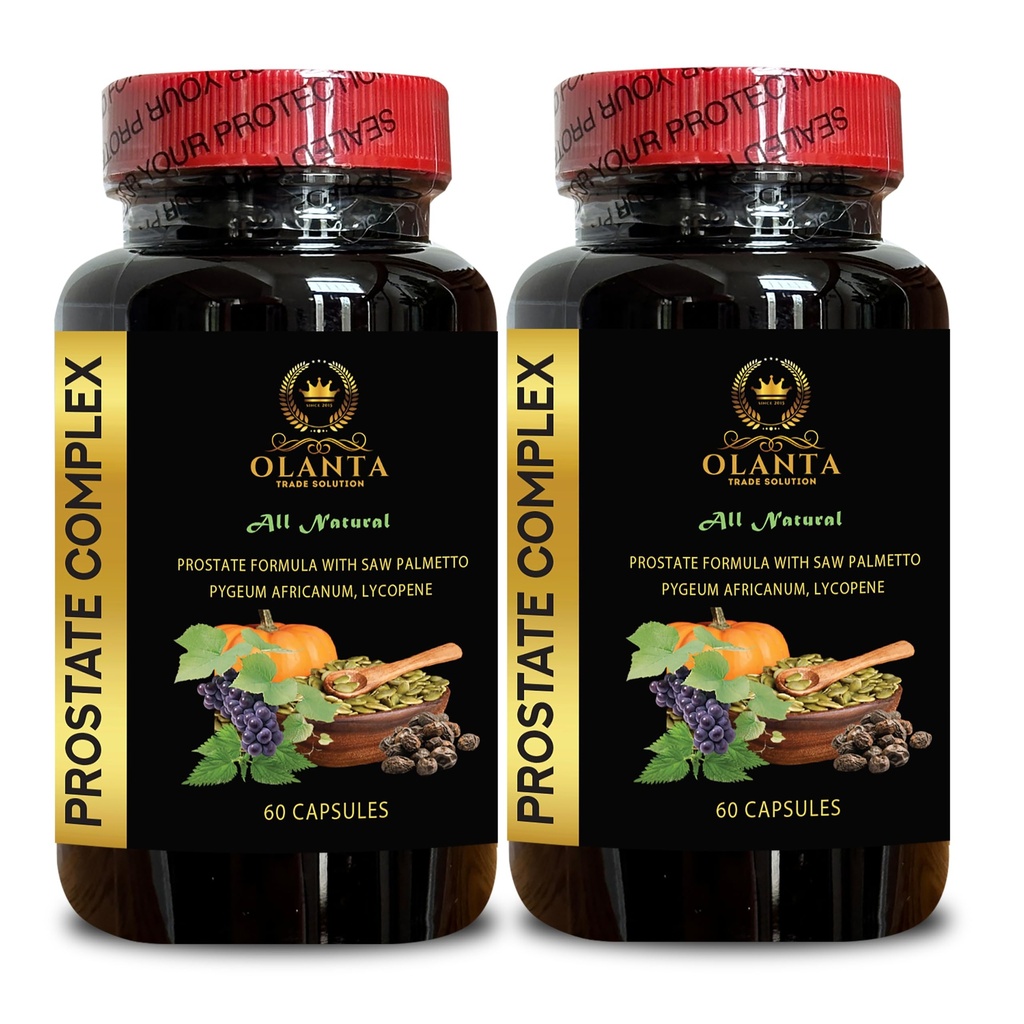Generisk prostata Komplex All Natural - Pumpa Seed Extract Prostate, Prostate Health Complex, Saw Palmetto Extract, Pygeum africanum Extract, Grape Seed Extract - 2 flaskor