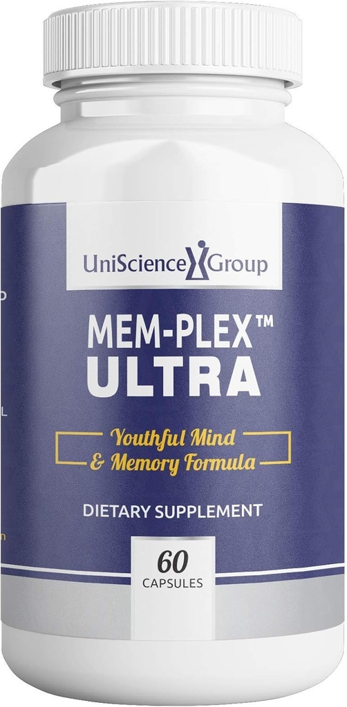 Mem-Plex Ultra, Natural Memory Support Supplement med Phosphatidyl Serine, Bacopa Monniera Extract och Neurofactor Whole Coffee Fruit Extract, 60 kapslar