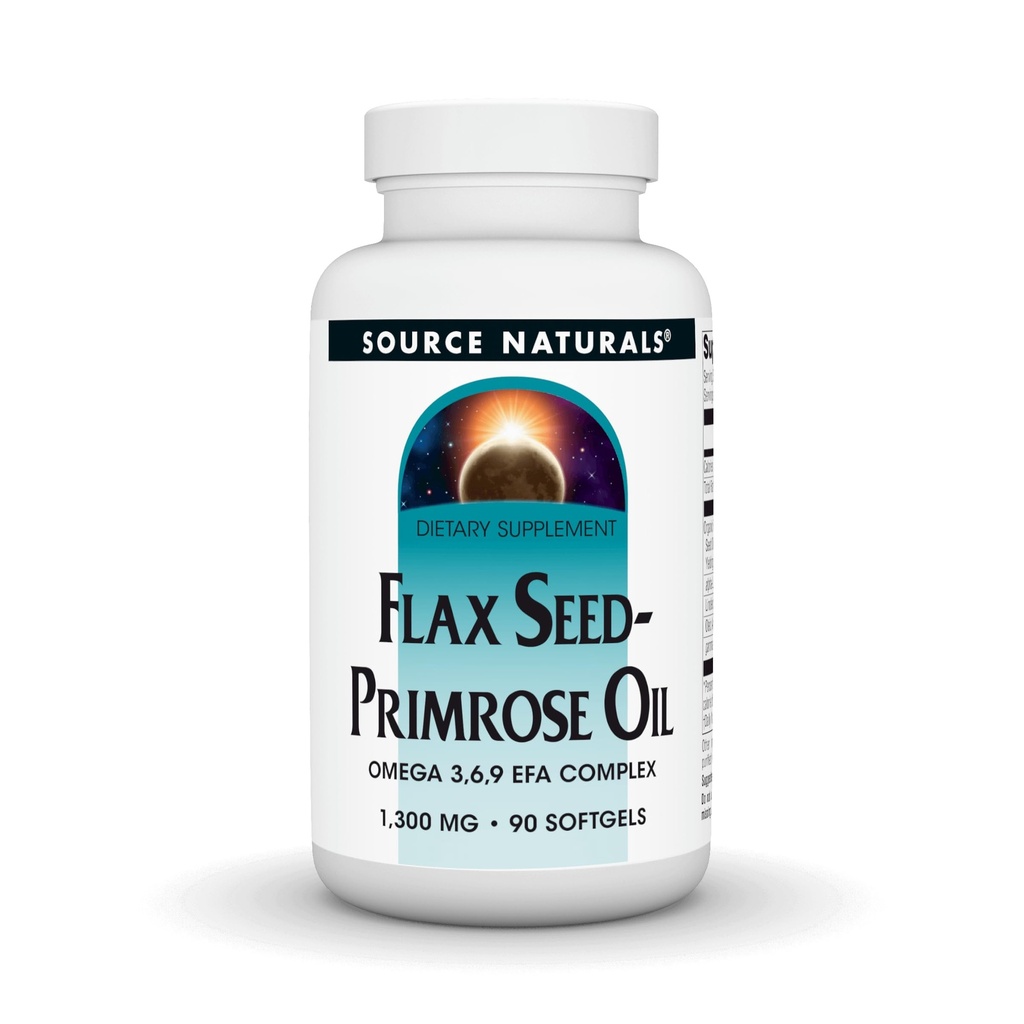 Källa Naturals Flax Seed-Primrose Oil, Omega 3,6,9 EFA Complex, 1300mg - 90 Softgels