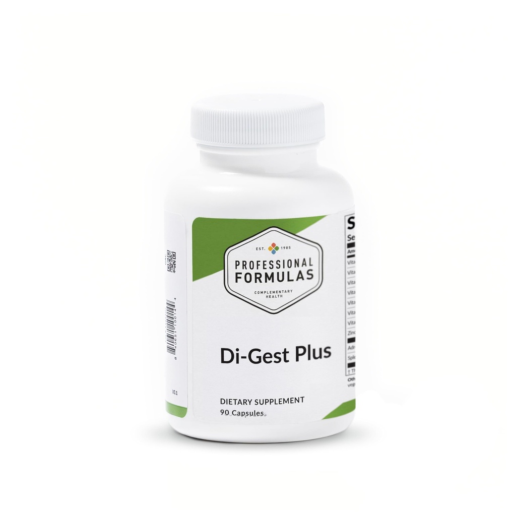 Professionella formler Di-Gest Plus - Betaine, L-Glutamic Acid, Pancreatin, Papain och Pepsin för hälsosam matsmältning, näringsabsorption och Gut Lining - Hypoallergen, Gluten Free, 90 kapslar