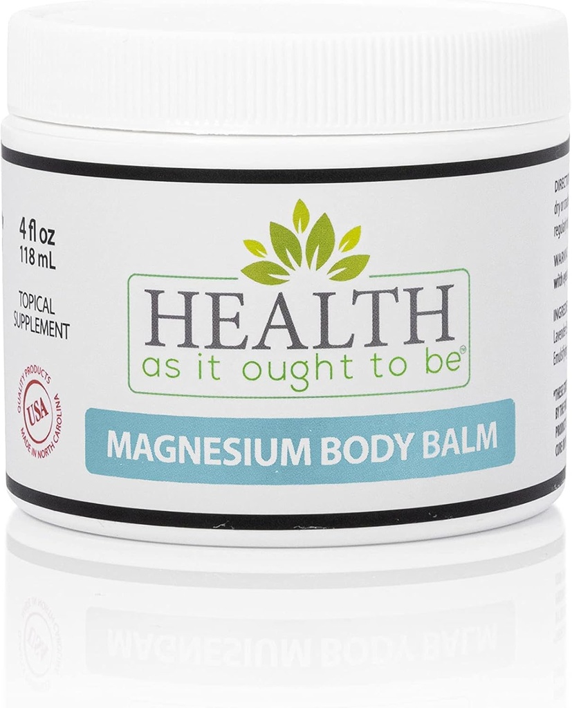 Magnesium Body Balm för Muscle Relief | All Natural Magnesium Oil Body Balm Infused med Arnica, Aloe Vera, Jojoba & Coconut Oil | För huvudvärk, kramper och snabb muskelavlastning | 4-Ounce