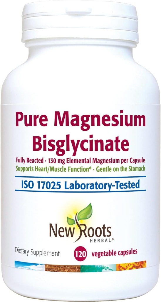 Rena Magnesium Bisglycinate Supplement (130 mg) | Förbättrad magnesium Glycinate, Gentle på magen, ingen laxerande effekt (120 Veg Caps) | NYA rooter HERBAL