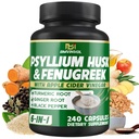BMVINVOL Psyllium Husk Fiber Supplement med Fenugreek, Apple Cider Vinegar, Turmeric, Ginger, Black Pepper- Digestion Health Support - 240 kapslar