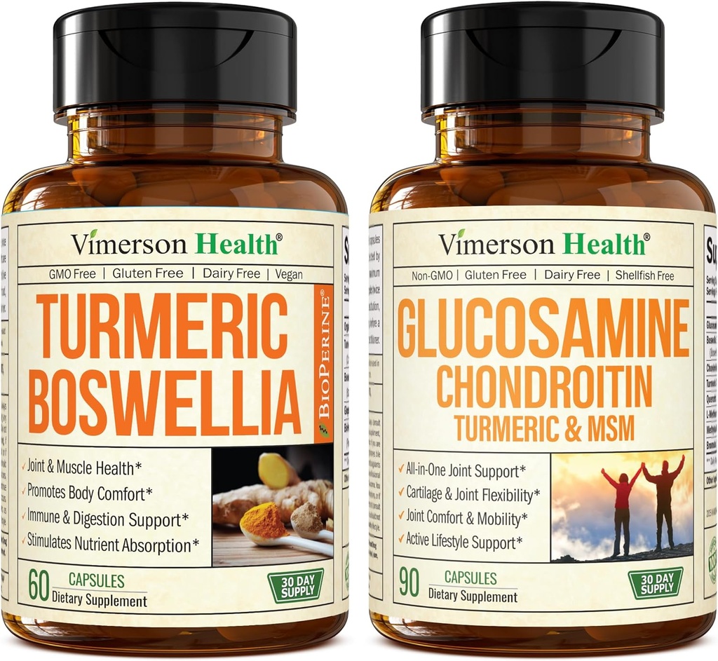 Gurkmeja Curcumin Supplement med Boswellia Serrata Extract & Glucosamine Chondroitin MSM och gurkmeja Supplement