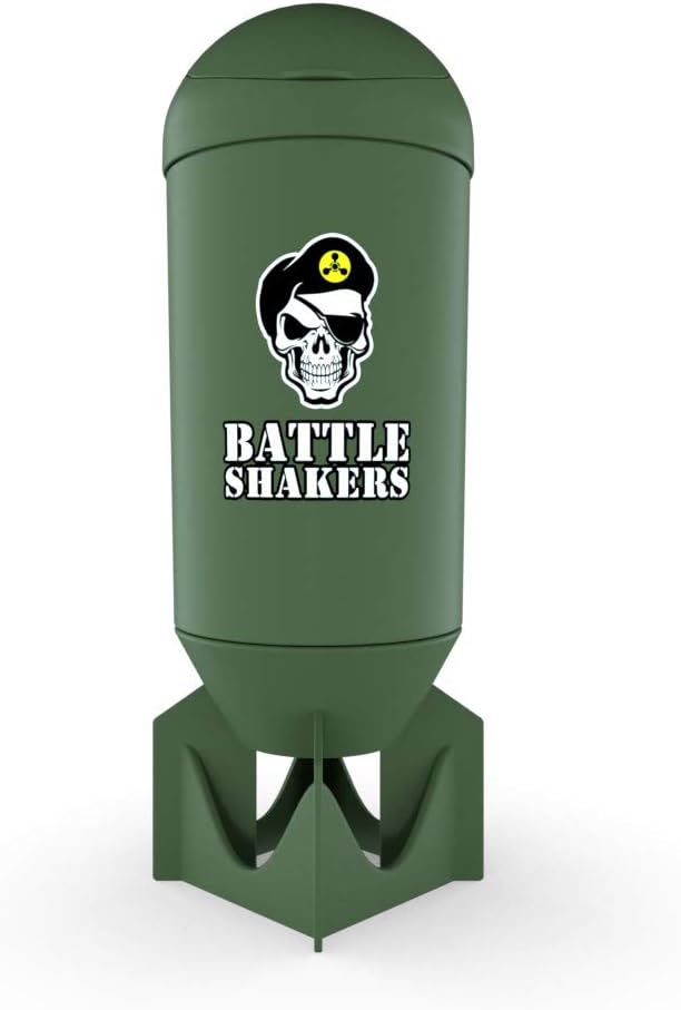 Battle Shakers Bomb | Military Themed Shaker Bottle | Leak-Proof Protein Cup med lagringsavdelning | Mix Protein Powders & More | Hållbara & Dishwasher Safe | 20 Oz