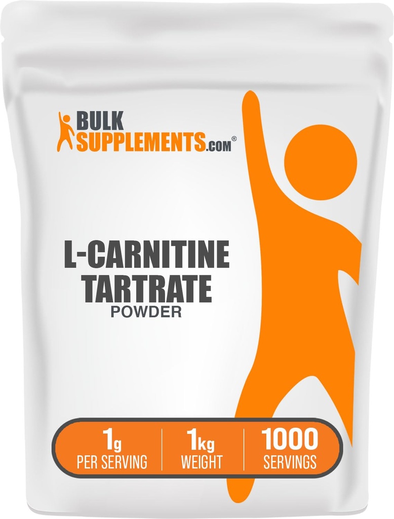 BulkSupplements.com L-Carnitine Tartrate Powder - Amino Acid Powder, Carnitine Supplement - Unflavored & Gluten Free, 1g per Servering, 1kg (2,2 lbs) (Pack av 1)