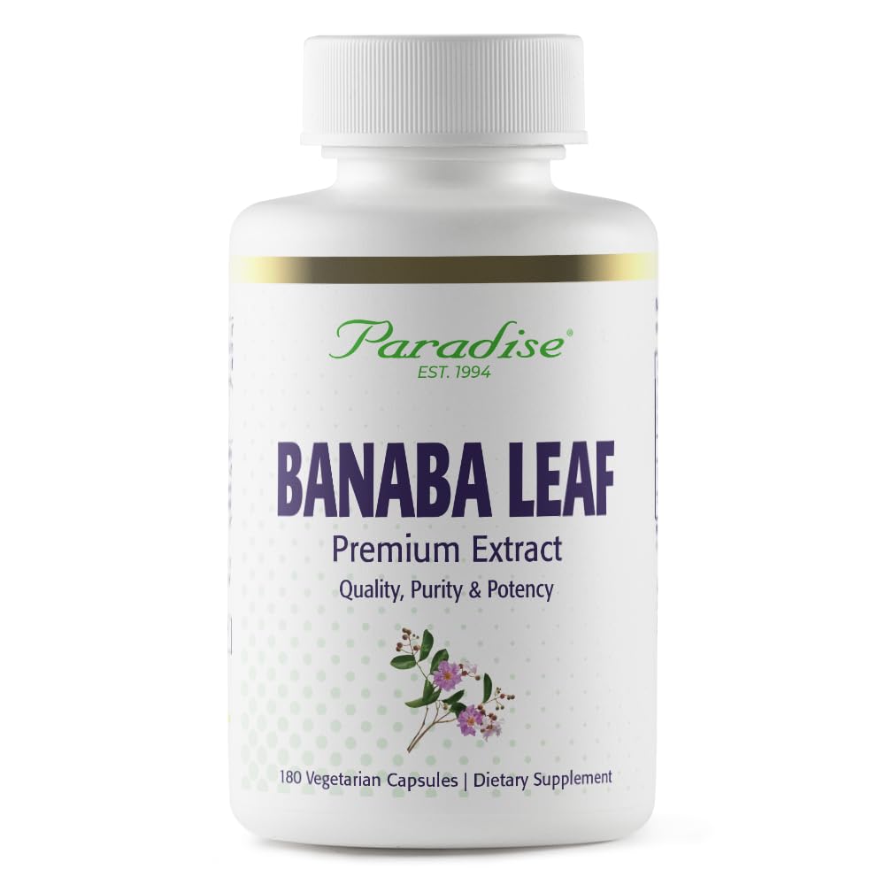 Paradise Herbs, Banaba Leaf, 12:1 Koncentrerad extrakt, 250 mg, Vegan, Gluten-Free, Non-GMO, 180 kapslar