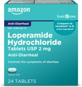 Grundläggande vård Loperamidhydroklorid tabletter, 2 mg, Anti-Diarrheal, 24 greve (1) (Packaging kan variera)