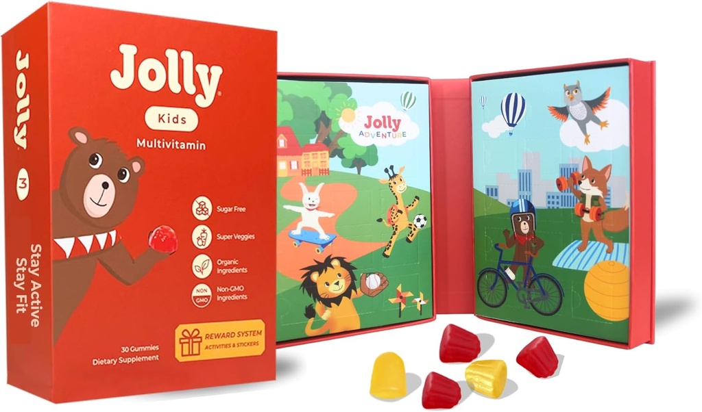 Jolly Adventure®: De bästa barnens vitaminer för hälsosamma kroppar som pareras med roliga dagliga aktiviteter för utvecklingsframgång - Ämne: Hjälp barnen att älska träning och stanna passar