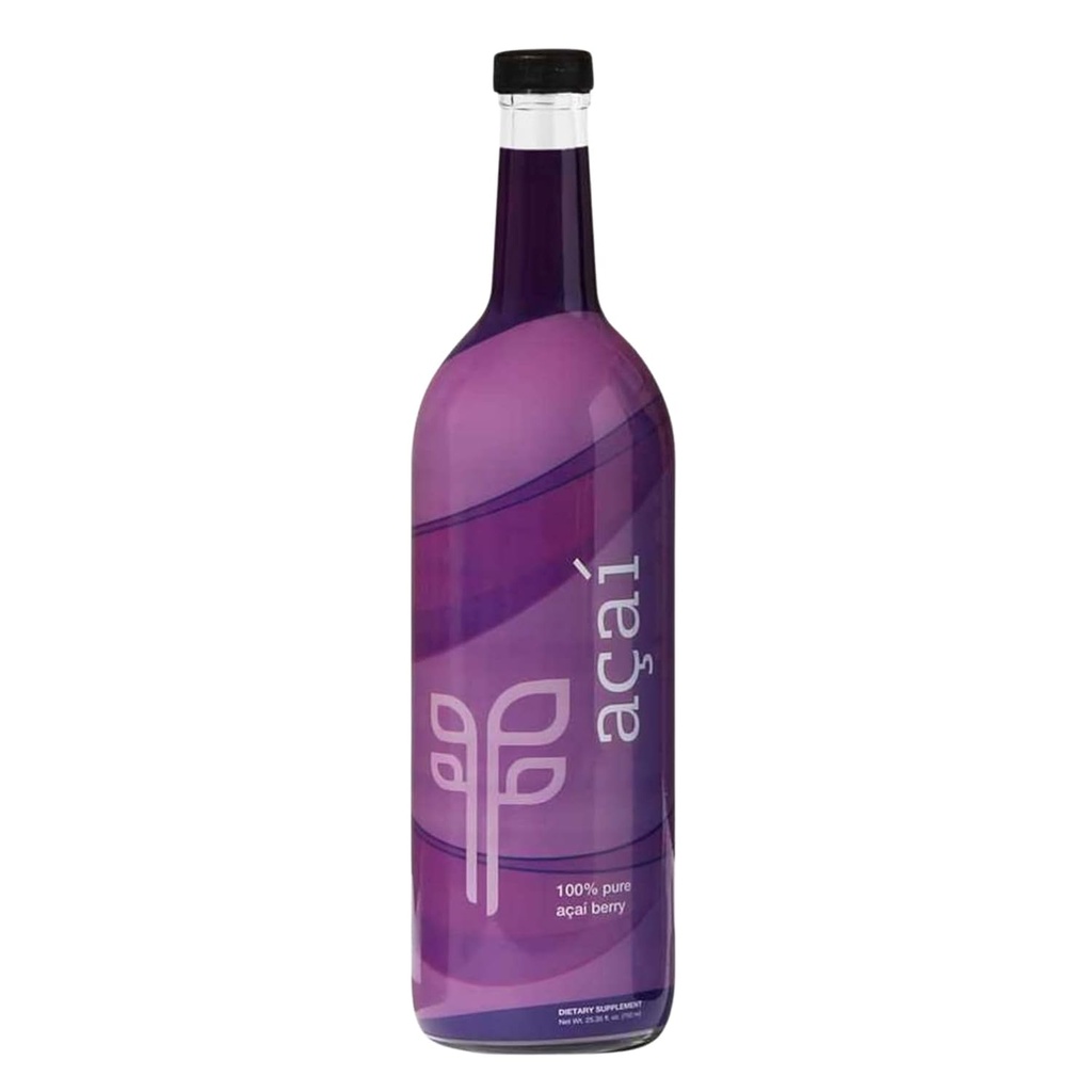 Rena 100% Acai (750 ml) Superfruktjuice - Förpackad med antioxidanter, väsentliga fettsyror och fytonäringsämnen. Sockerfri, ingen utspädning, glutenfri och kosher