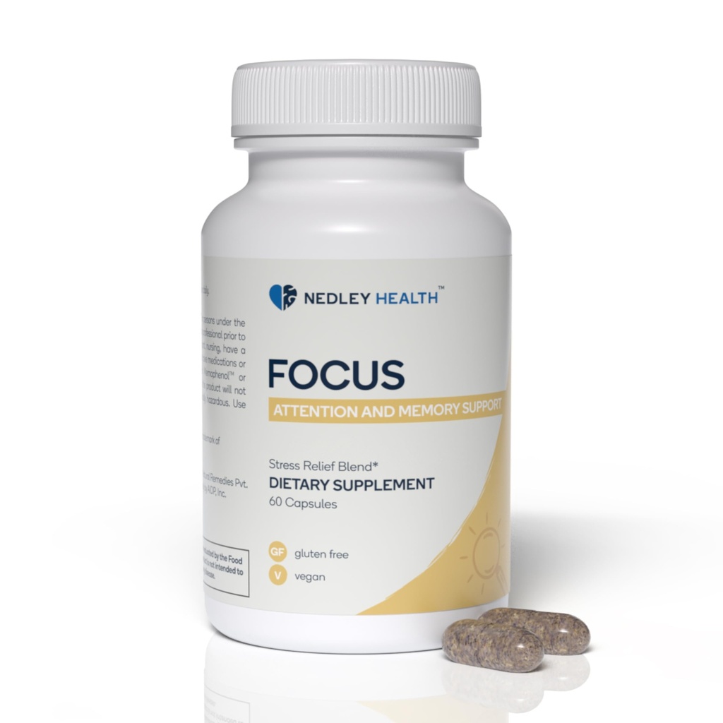 Fokus - Premium Cognitive Enhancement Supplement med Natural Nootropics - Memophenol, Bacopa och DMAE - 60 Veggie Capsules (Focus)