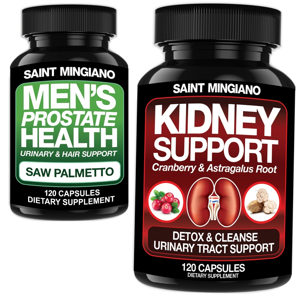 Njurstöd Cleanse Detox & Repair 120 Casuals - Tillsammans med - Mäns Prostate Health Advanced Prostate Supplements - 120 kapslar